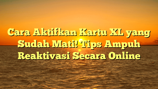 Cara Aktifkan Kartu XL yang Sudah Mati! Tips Ampuh Reaktivasi Secara Online