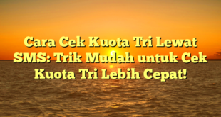 Cara Cek Kuota Tri Lewat SMS: Trik Mudah untuk Cek Kuota Tri Lebih Cepat!