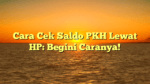 Cara Cek Saldo PKH Lewat HP: Begini Caranya!