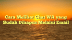 Cara Melihat Chat WA yang Sudah Dihapus Melalui Email