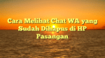 Cara Melihat Chat WA yang Sudah Dihapus di HP Pasangan