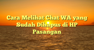 Cara Melihat Chat WA yang Sudah Dihapus di HP Pasangan