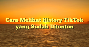 Cara Melihat History TikTok yang Sudah Ditonton