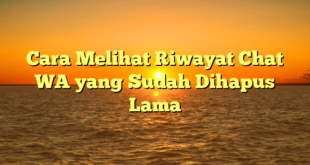 Cara Melihat Riwayat Chat WA yang Sudah Dihapus Lama