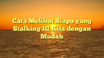 Cara Melihat Siapa yang Stalking IG Kita dengan Mudah