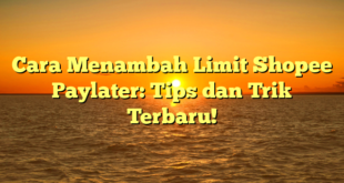 Cara Menambah Limit Shopee Paylater: Tips dan Trik Terbaru!