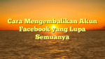 Cara Mengembalikan Akun Facebook yang Lupa Semuanya