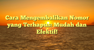 Cara Mengembalikan Nomor yang Terhapus: Mudah dan Efektif!