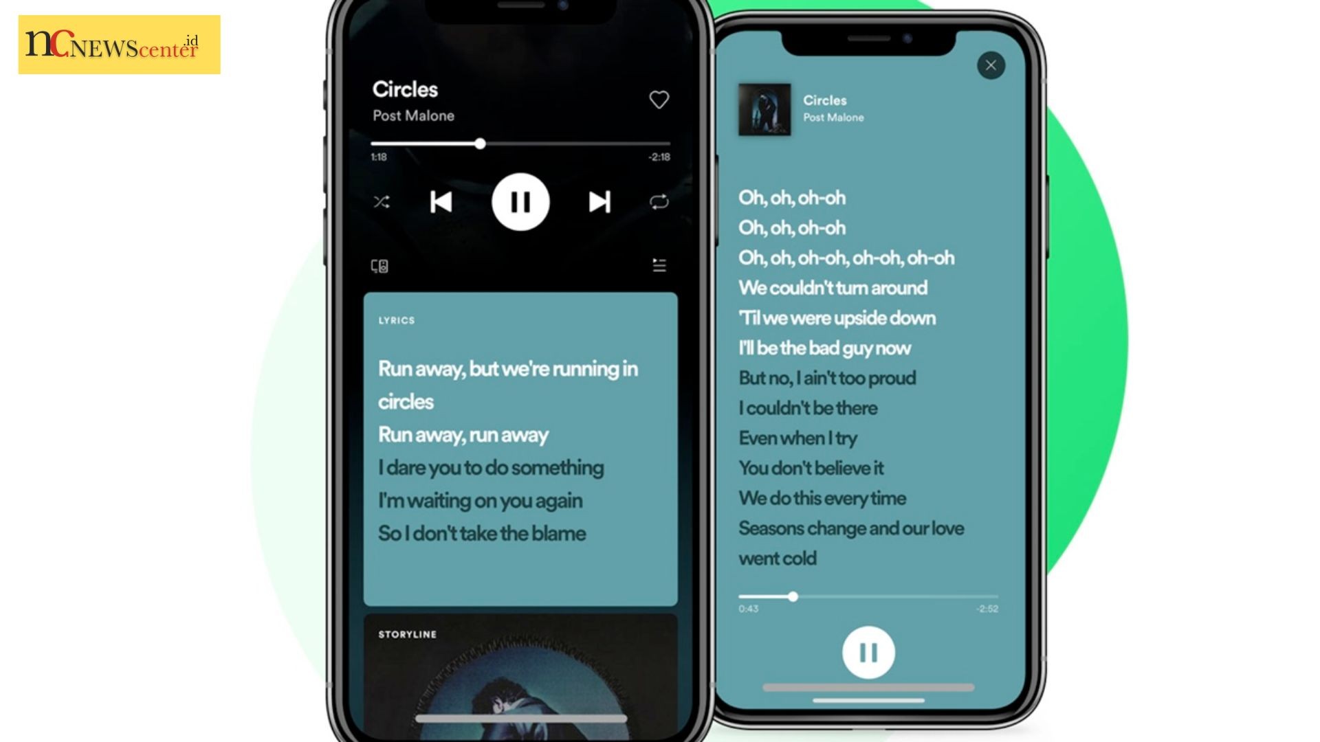 cara share lirik spotify