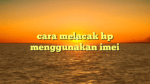 cara melacak hp menggunakan imei