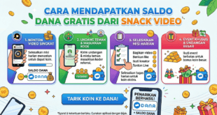 cara mendapatakn saldo dana dari snack video